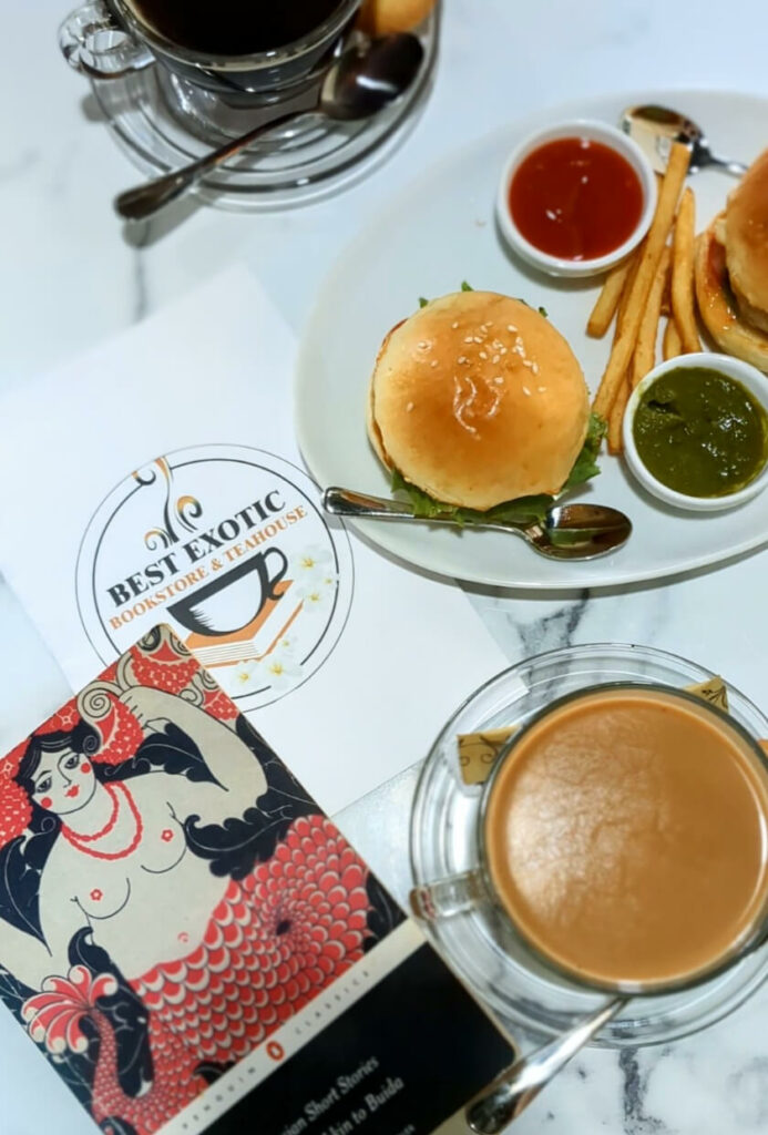 Best Exotic Creamy Coconut Tea, Chicken Mini Burger, Americano, and a book of short stories